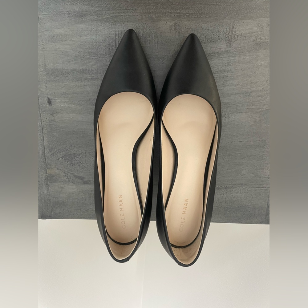 Cole Haan Black Pointed-Toe Heels